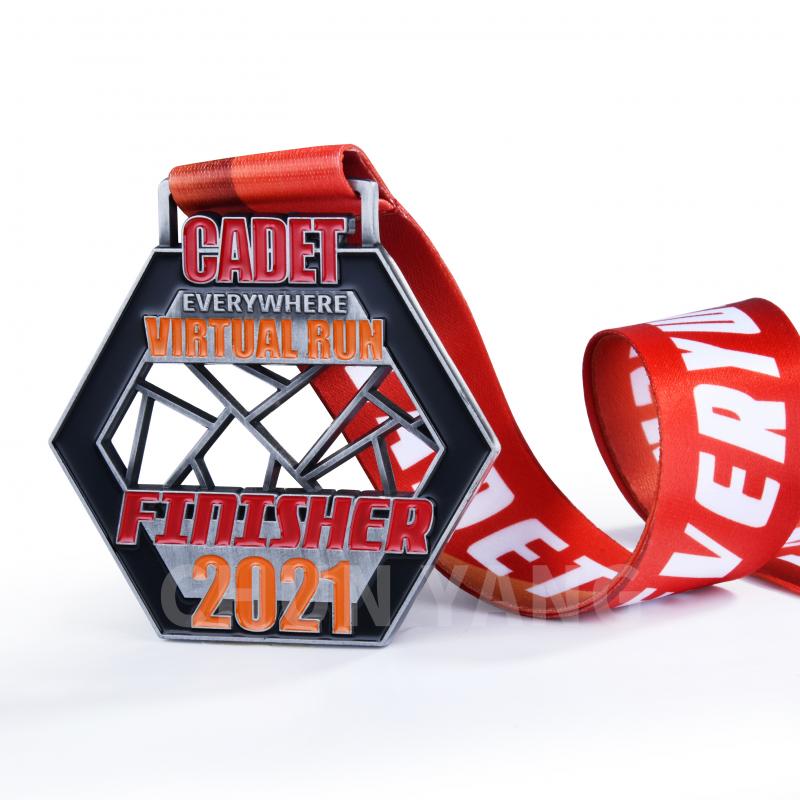 soft enamel sport medal with lanyard